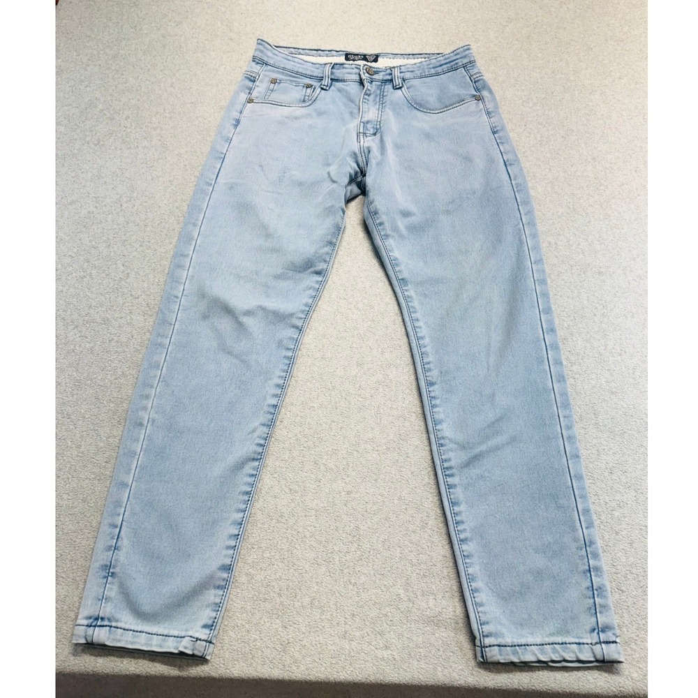 GUESS Womens 30 Light Wash Straight Leg Jeans Blue Denim 5 Pocket Classic Soft